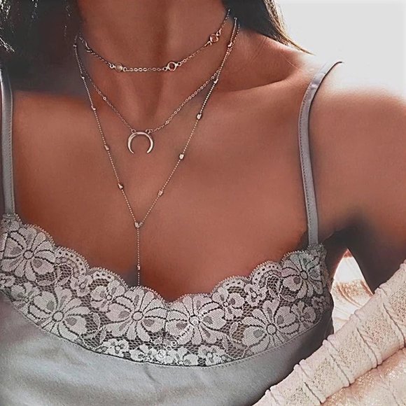 Paris&Pearle Jewelry - Chic Simplicity Silver Layered Choker Necklace Set